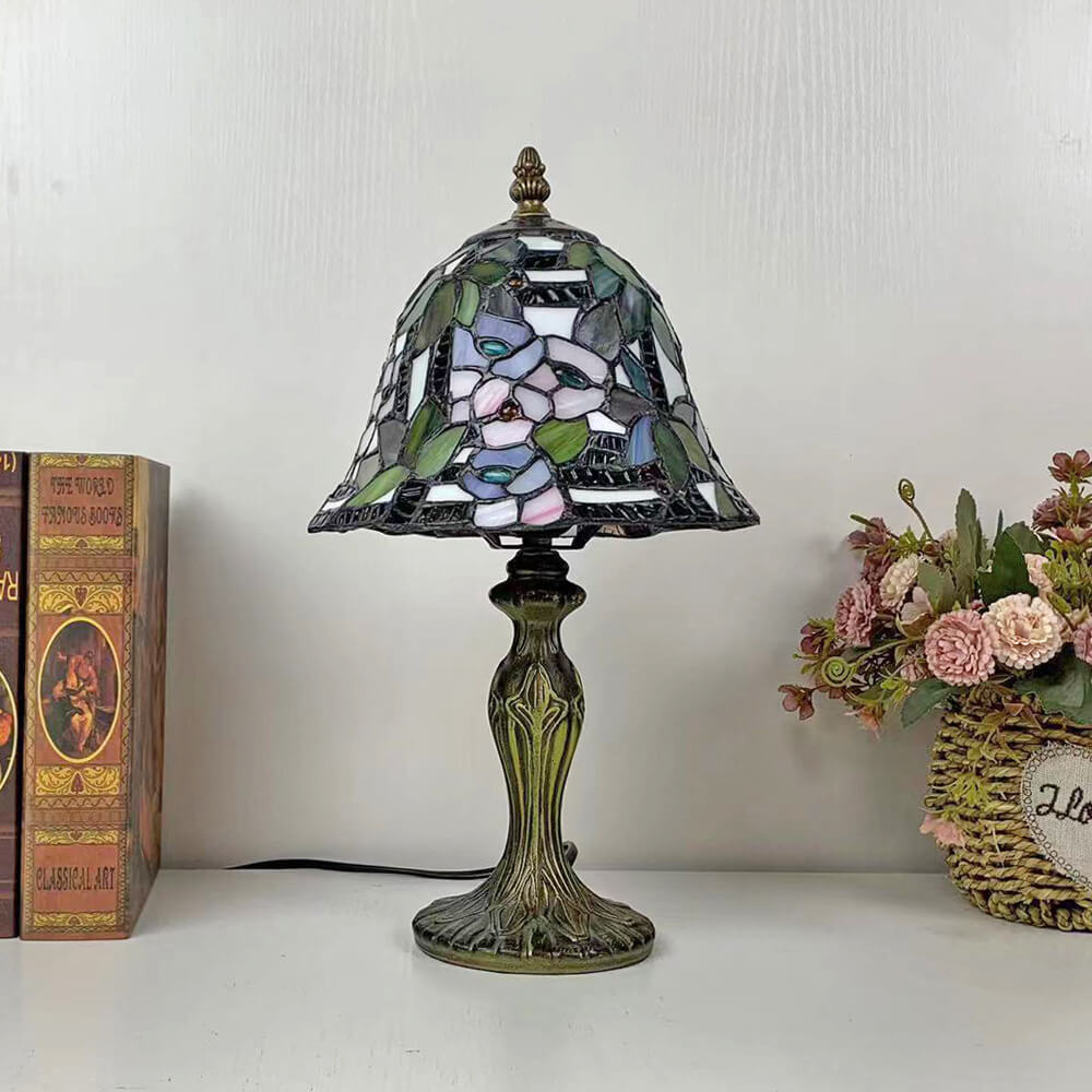Flower Cup Alloy Stained Table Lamp