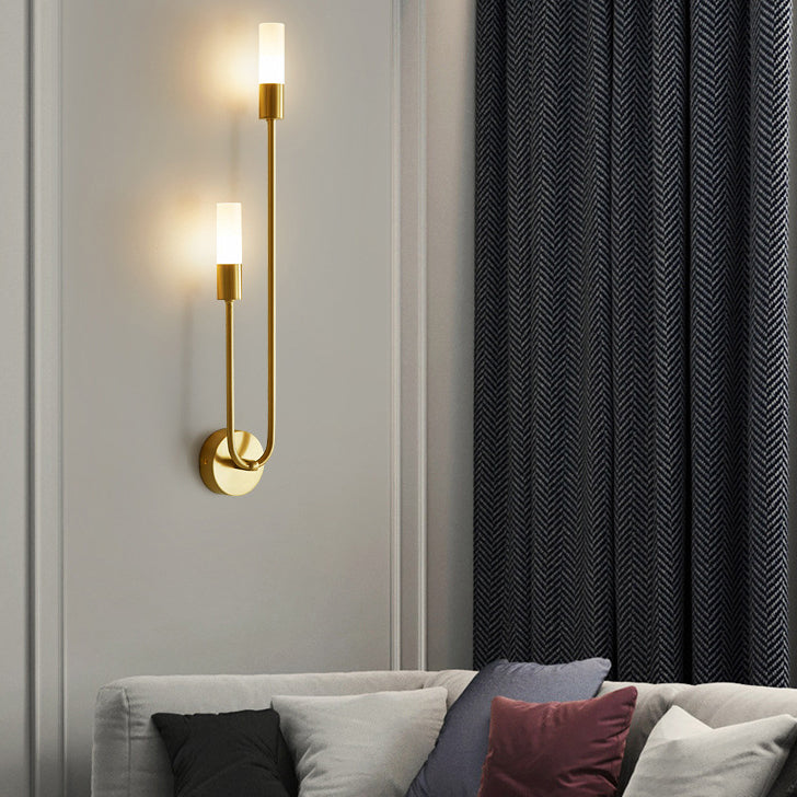 Cylindrical Iron Acrylic Bedroom 2-Light Wall Lamp