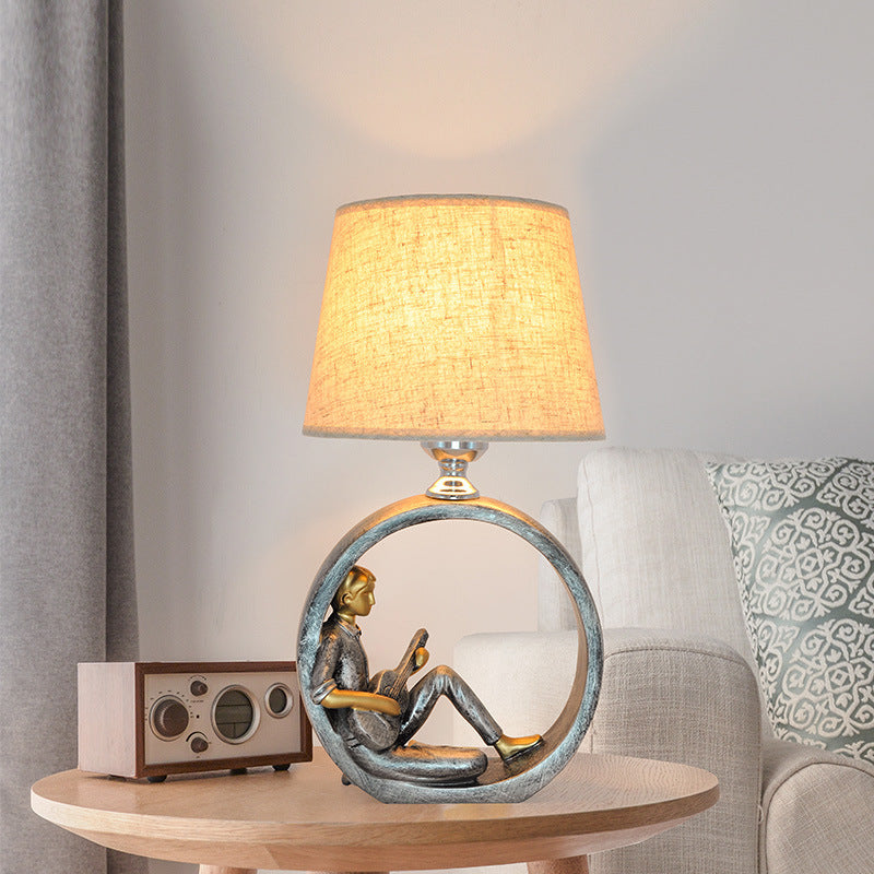 Round Girl Boy Resin Table Lamp