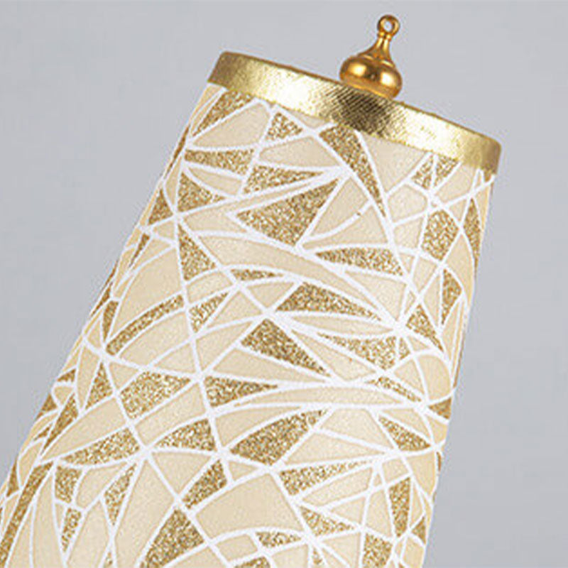 Floral Fabric Tapered Metal Table Lamp