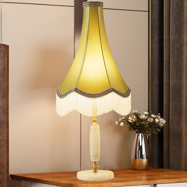 Fabric Fringed Horn Table Lamp