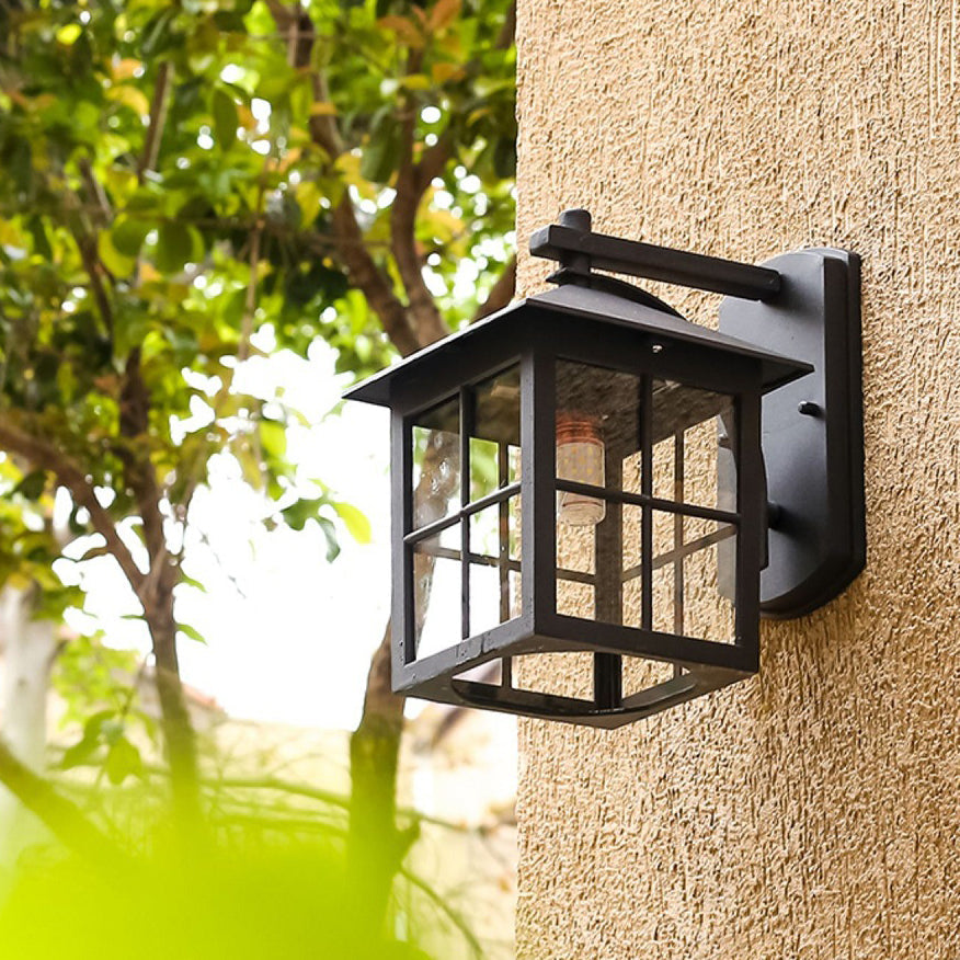 Aluminum Square Glass Patio Outdoor Light