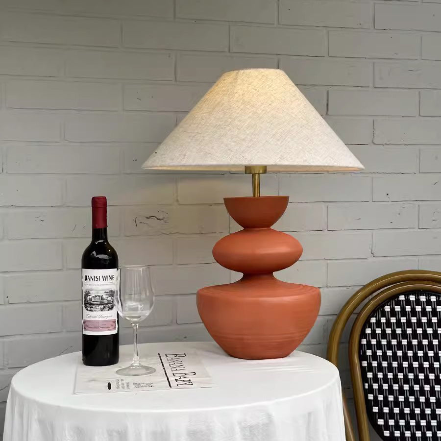 Jar Resin Fabric Living Table Lamp