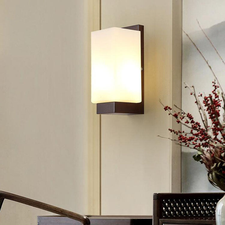 Antler Square Cylinder Wood Wall Lamp