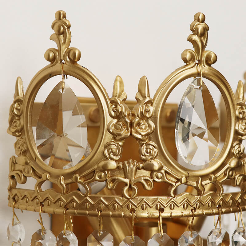 Crown Crystal Tassel Wall Lamp