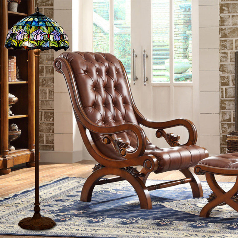 Tulip Stained Glass Dome 2-Light Floor Lamp