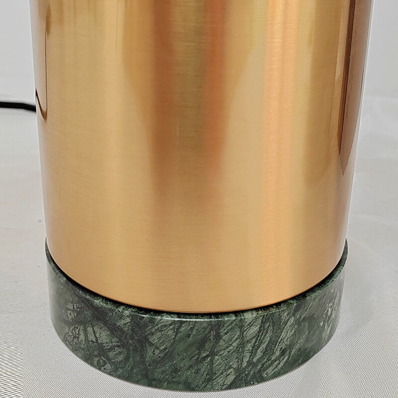 Cylindrical Marble Iron Glass Table Lamp
