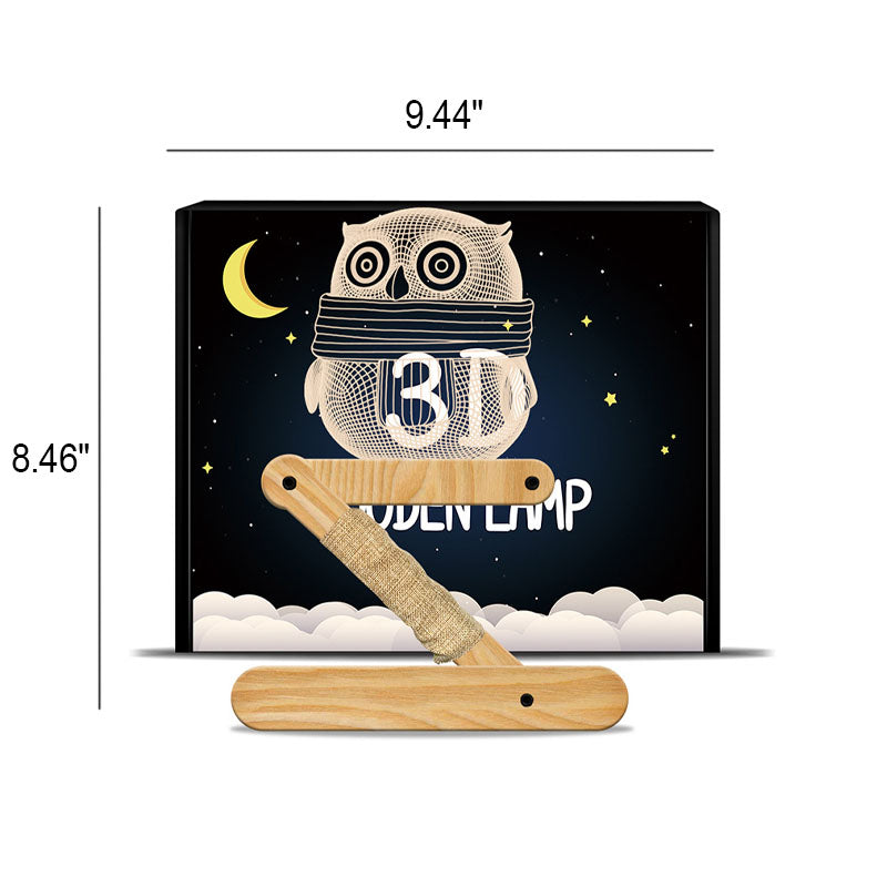 Owls Acrylic Solid Wood Table Lamp