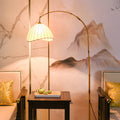 Vintage Fabric Marble Fishing Floor Lamp