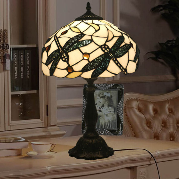 Resin Animal Dragonfly Stained Table Lamp