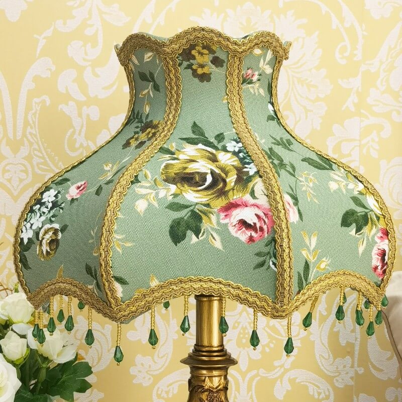 Floral Texture Fabric Pleated Table Lamp