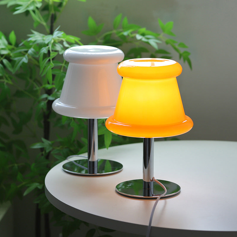 Hat Glass Iron Bedroom Table Lamp