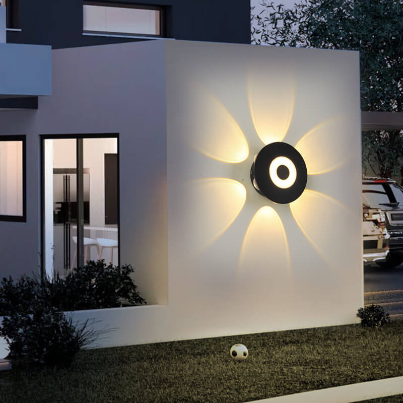 Black Round Aluminum Indoor Outdoor Light