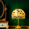 Fabric Copper Dome Flower Table Lamp