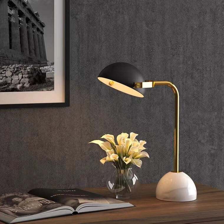 Marble Half Round Table Lamp