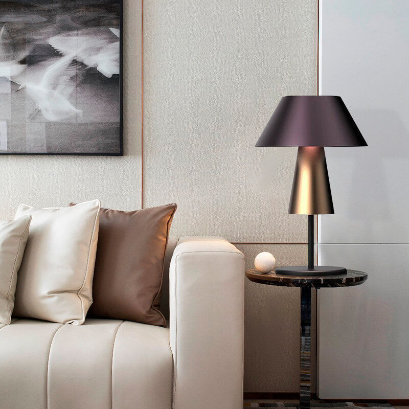 Drum Cone Fabric Iron Table Lamp