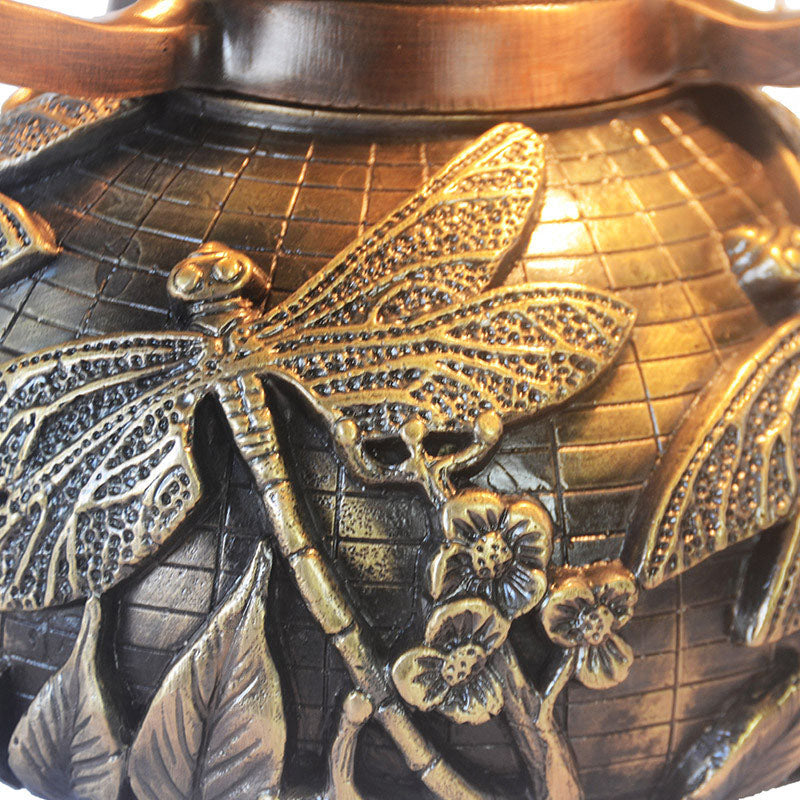 Dragonfly Stained Glass Copper 2-Light Table Lamp