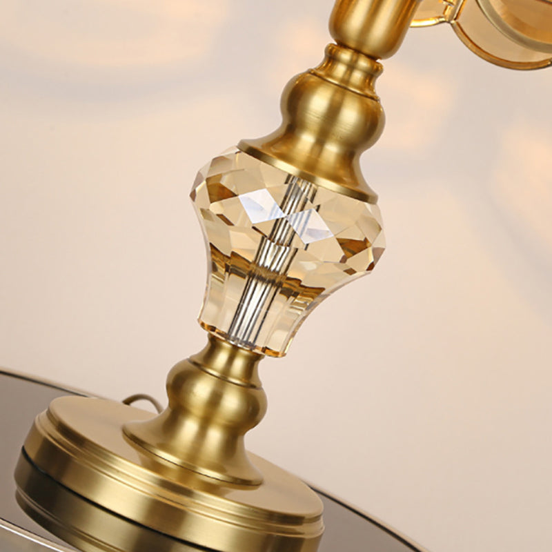 Umbrella Copper Crystal Glass Table Lamp