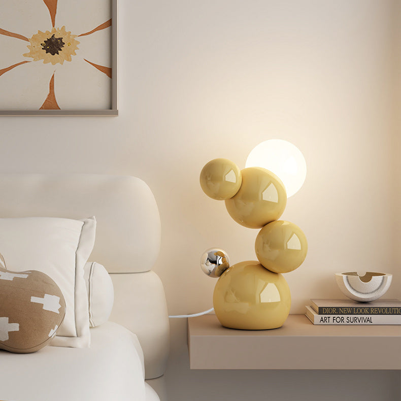 Cream Geometric Abstract Iron Table Lamp