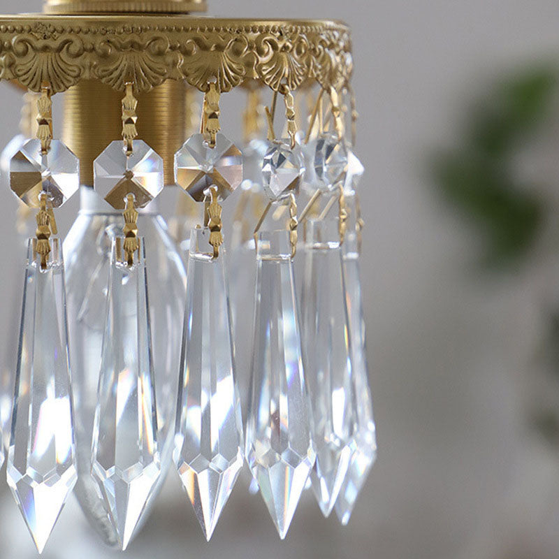 Crystal Brass Flower Angel Wall Lamp