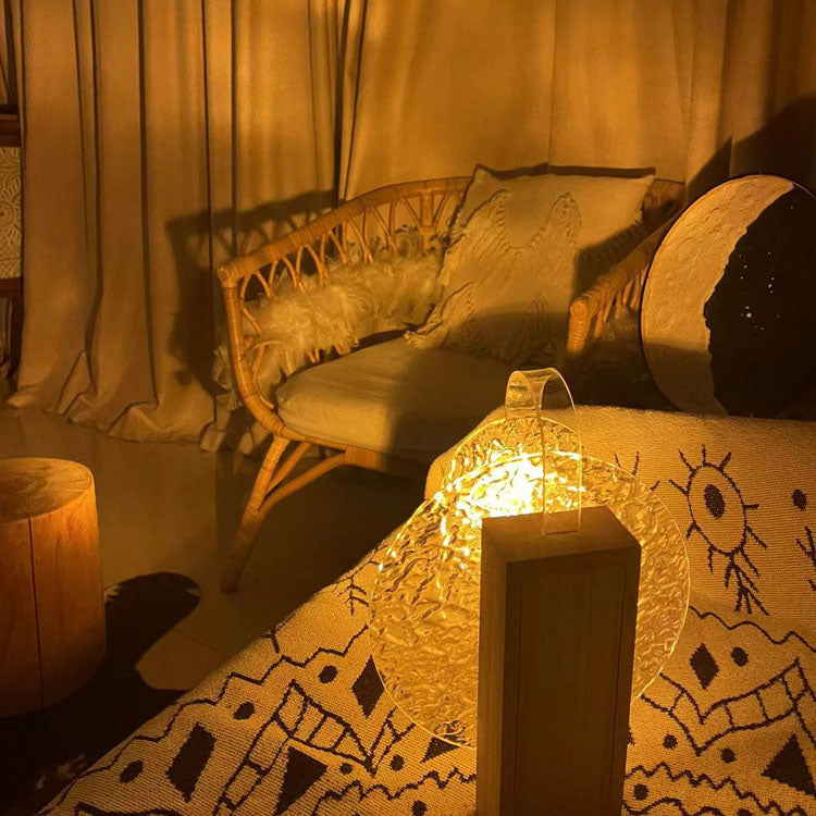 Solid Wood Acrylic Shadow Table Lamp
