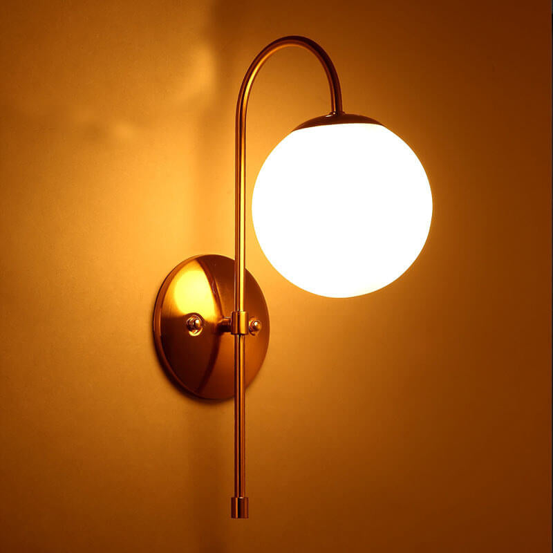 Iron Glass Globe Wall Lamp