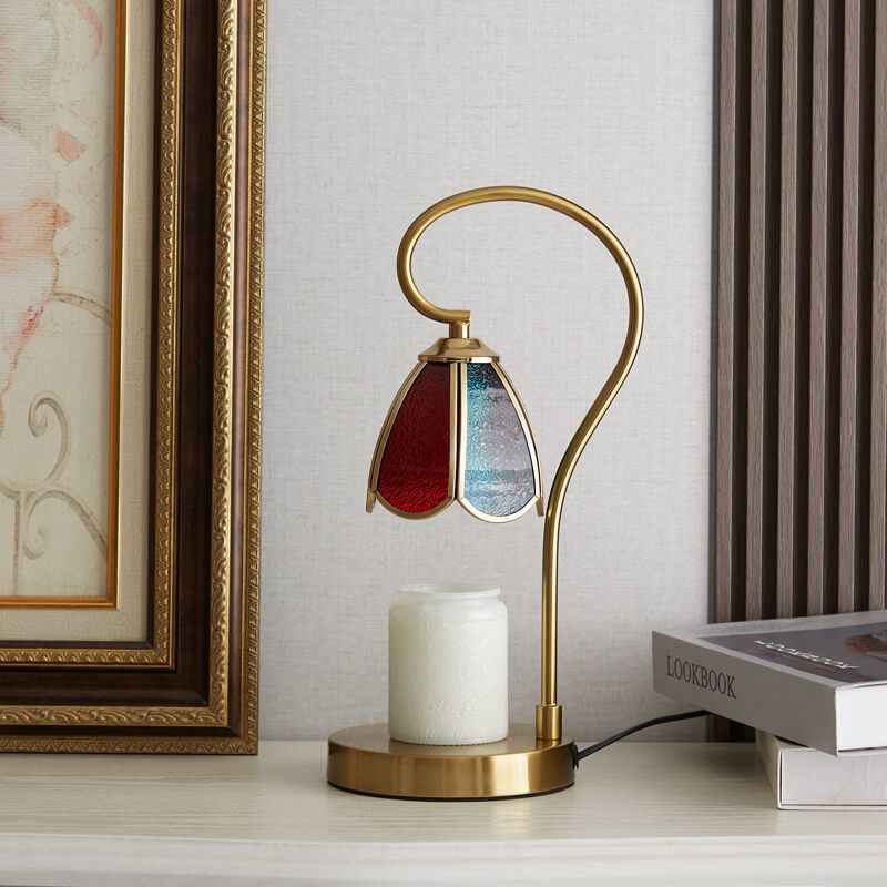 Stained Glass Flower Lampshade Table Lamp