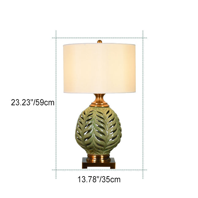 Hollowed Out Leaves Vase Table Lamp