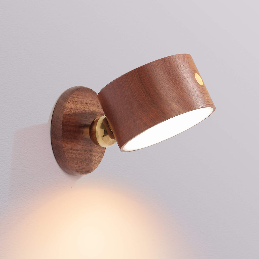 Wooden Rechargeable Touch Magnetic Wall Lamp