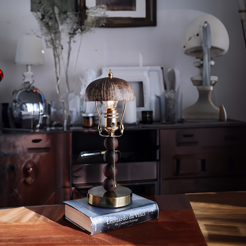 Coconut Shell Hardware Wood Table Lamp