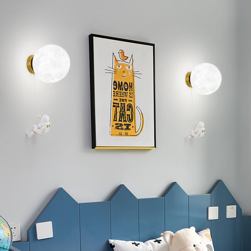 3D Printed Moon Resin Wall Lamp