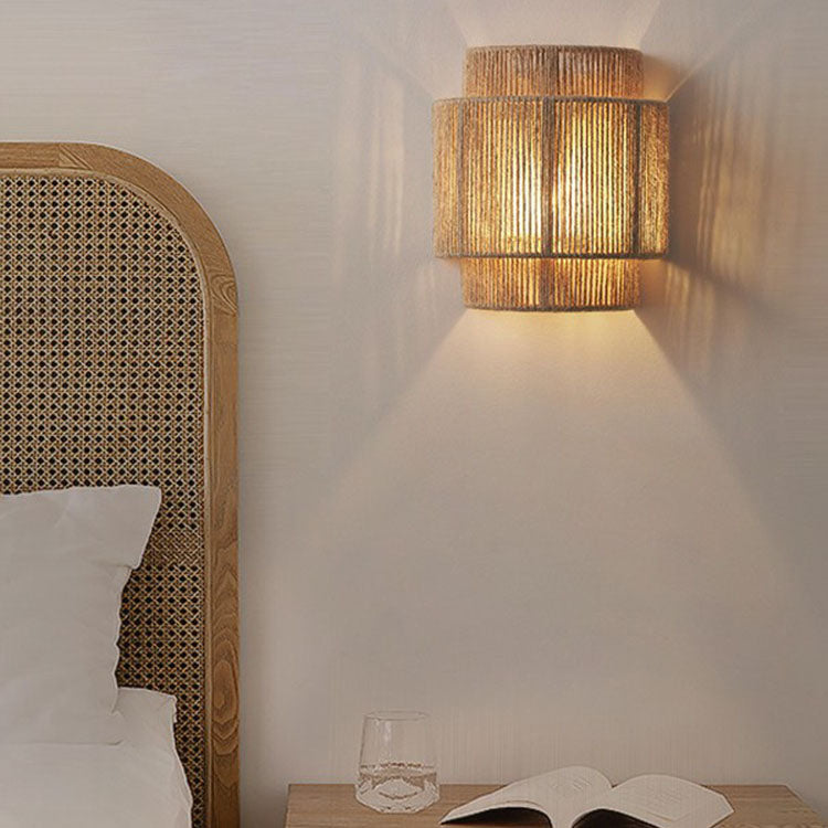 Rope Woven Curved Living Wall Lamp