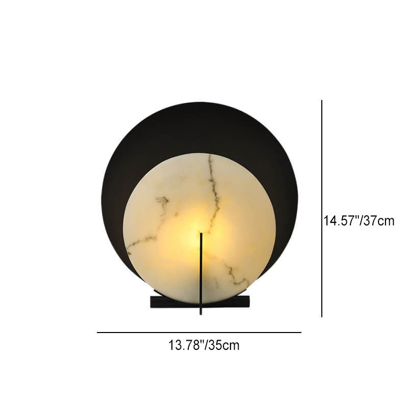 Double Discs Marble Iron Table Lamp