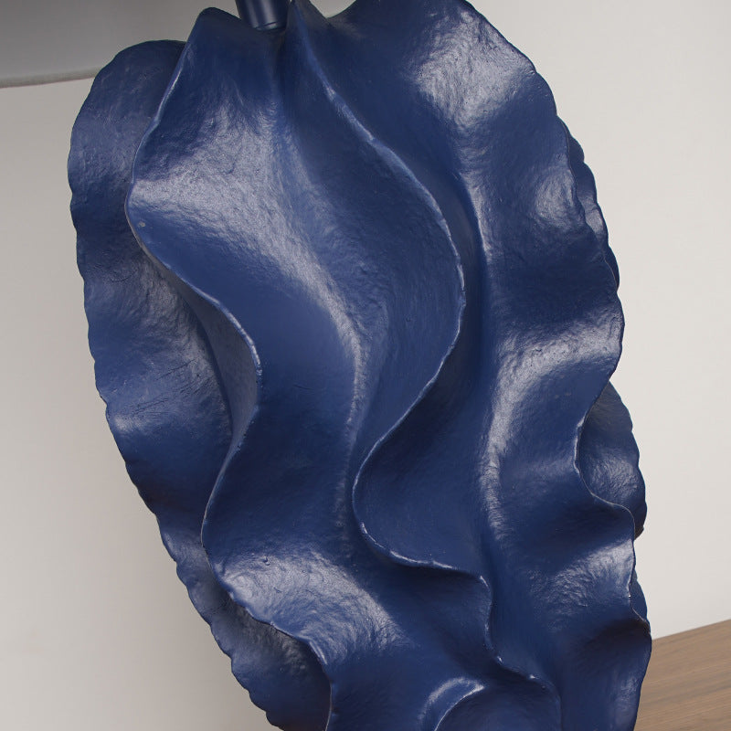 Fabric Blue Color Painting Table Lamp
