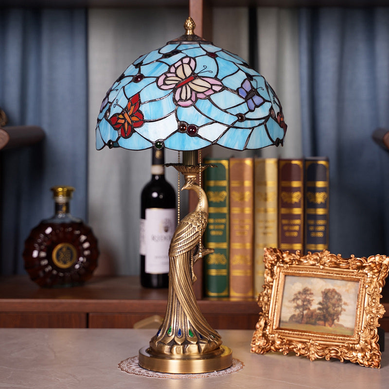 Pastoral Butterfly Stained Glass Table Lamp