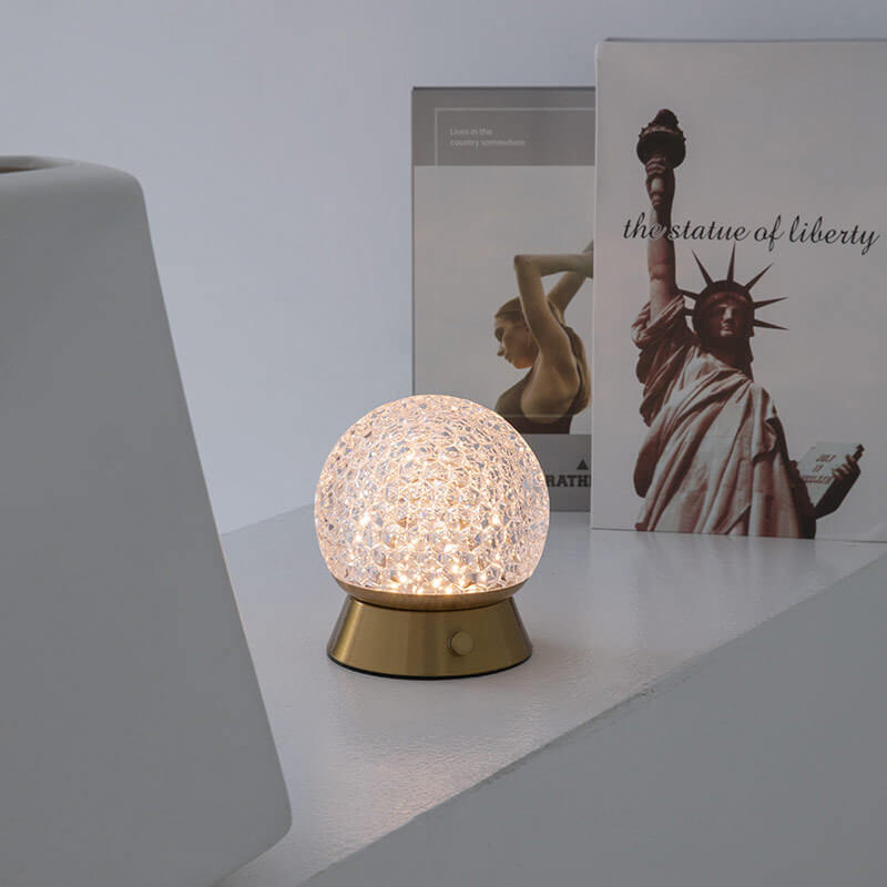 Round Ball Iron Acrylic Table Lamp