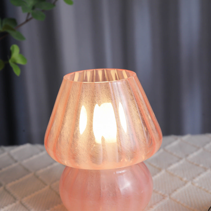 Glass Mushroom Bedroom Table Lamp