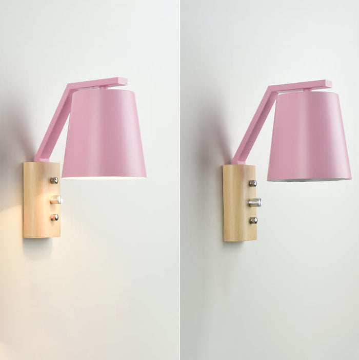 Solid Wood Cylindrical Wall Lamp