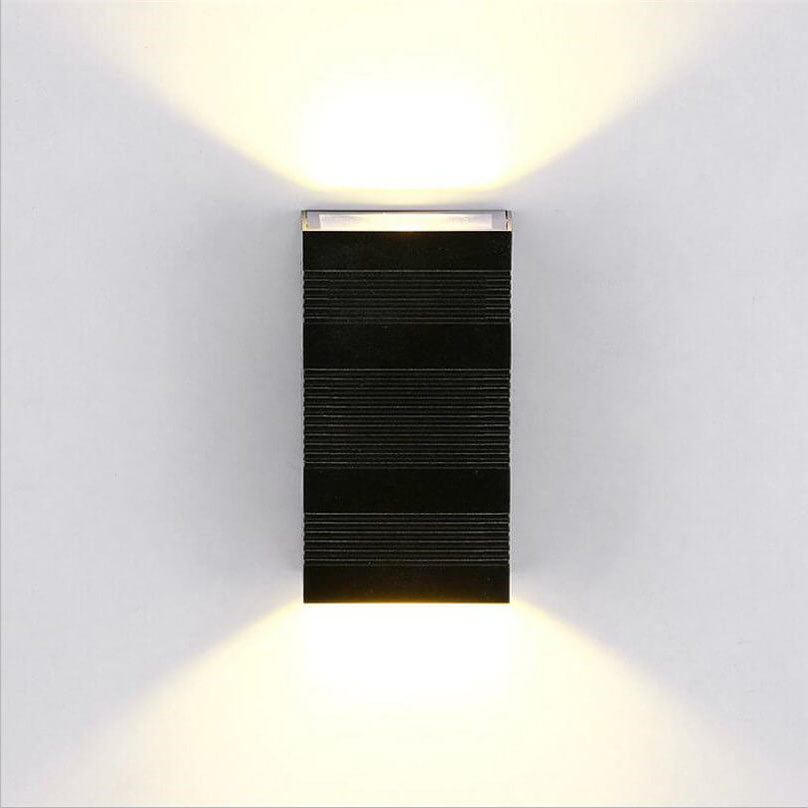 Pure Black Rectangular Aluminum Wall Lamp