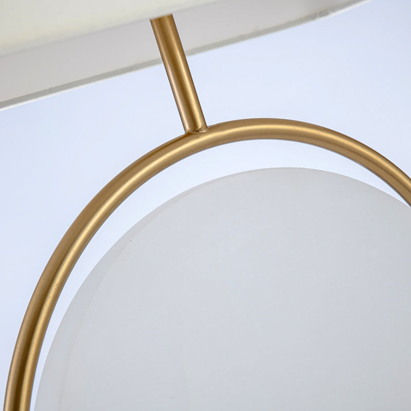Square Round Stone Iron Table Lamp
