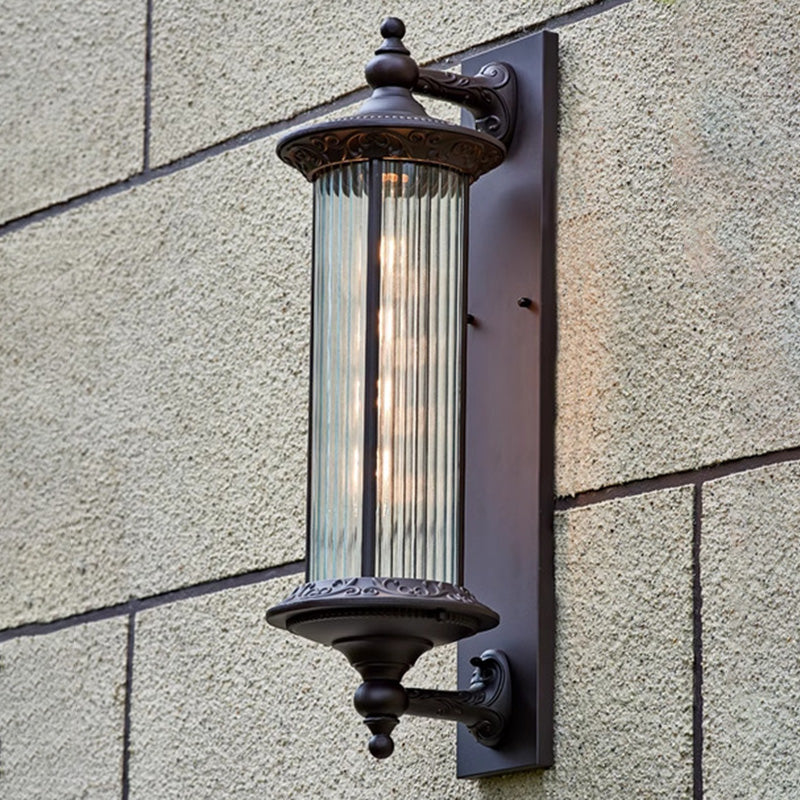 Aluminum Glass Cylinder Garden Outdoor Light