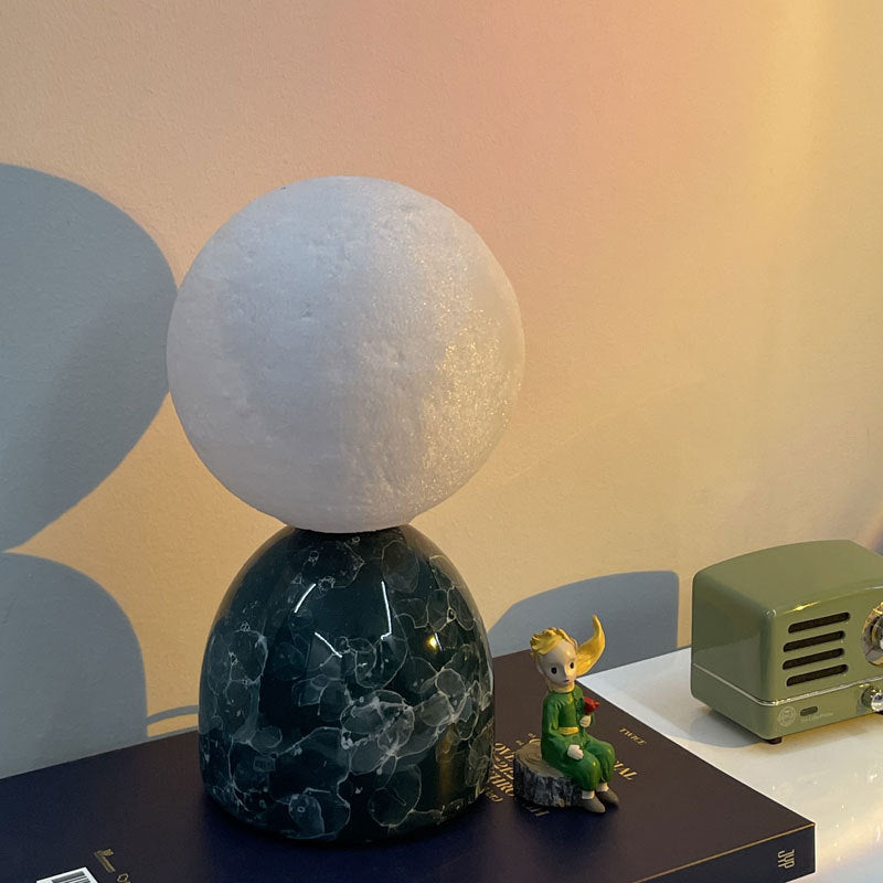3D Printed Moon Ceramic Table Lamp