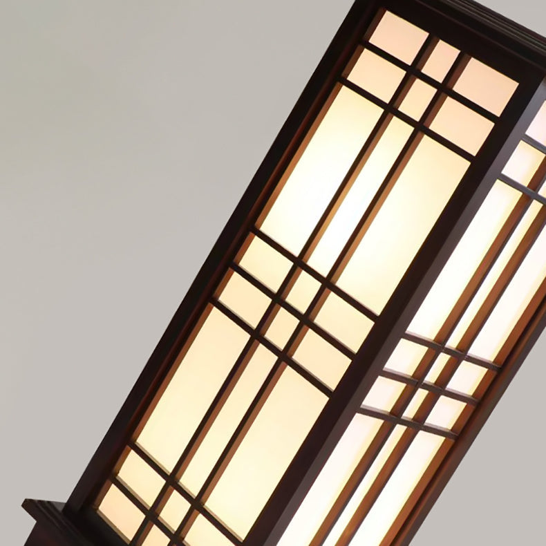 Traditional Chinese Rectangular Parchment Floor Lamp