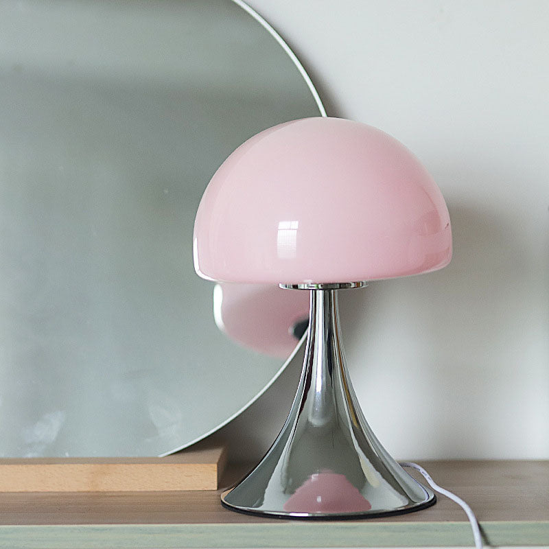 Iron Glass Mushroom Dome Table Lamp