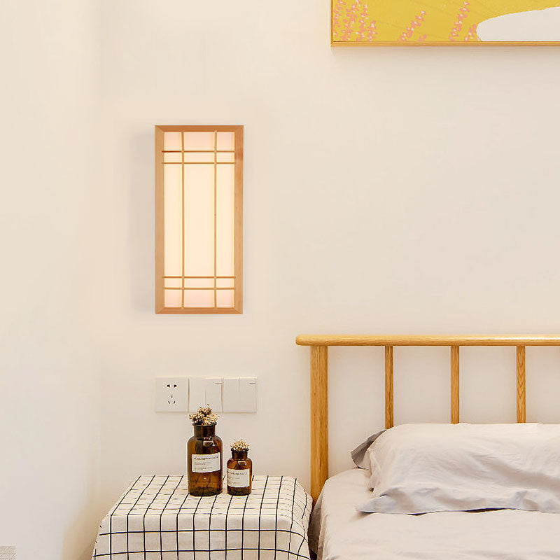 Rectangle Solid Wood Acrylic Wall Lamp
