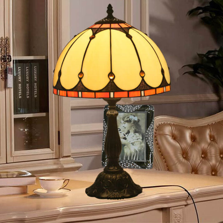 Stained Glass Mediterranean Dome Table Lamp