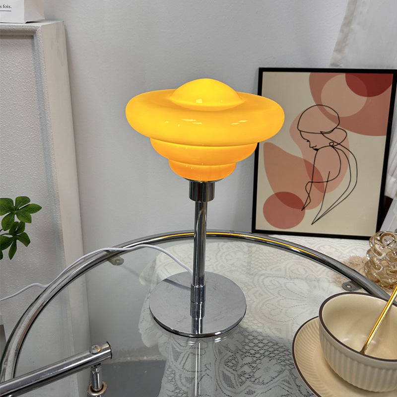 Metal Glass Ripple Gyro Table Lamp