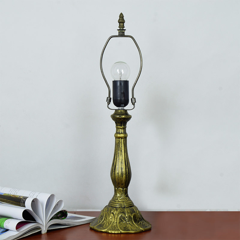 Stained Glass Rose Aluminum Table Lamp