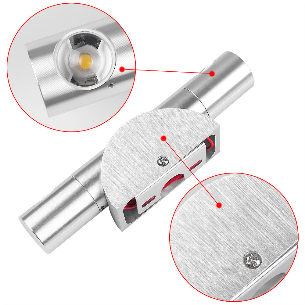 Cylinder Angle Aluminum Bedroom Wall Lamp