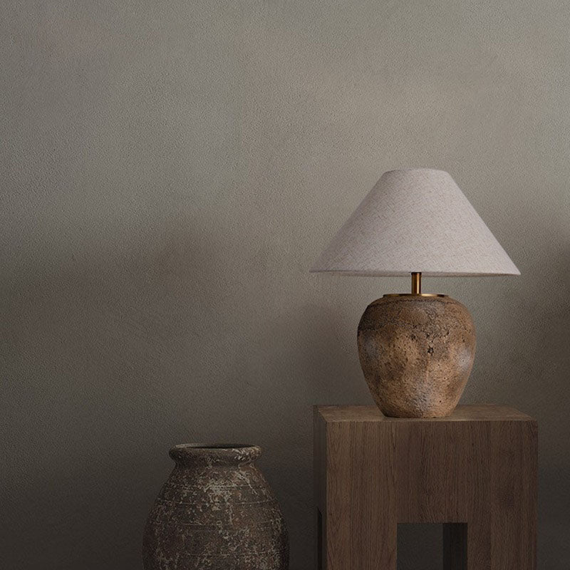 Shabby Chic Cone Fabric Table Lamp